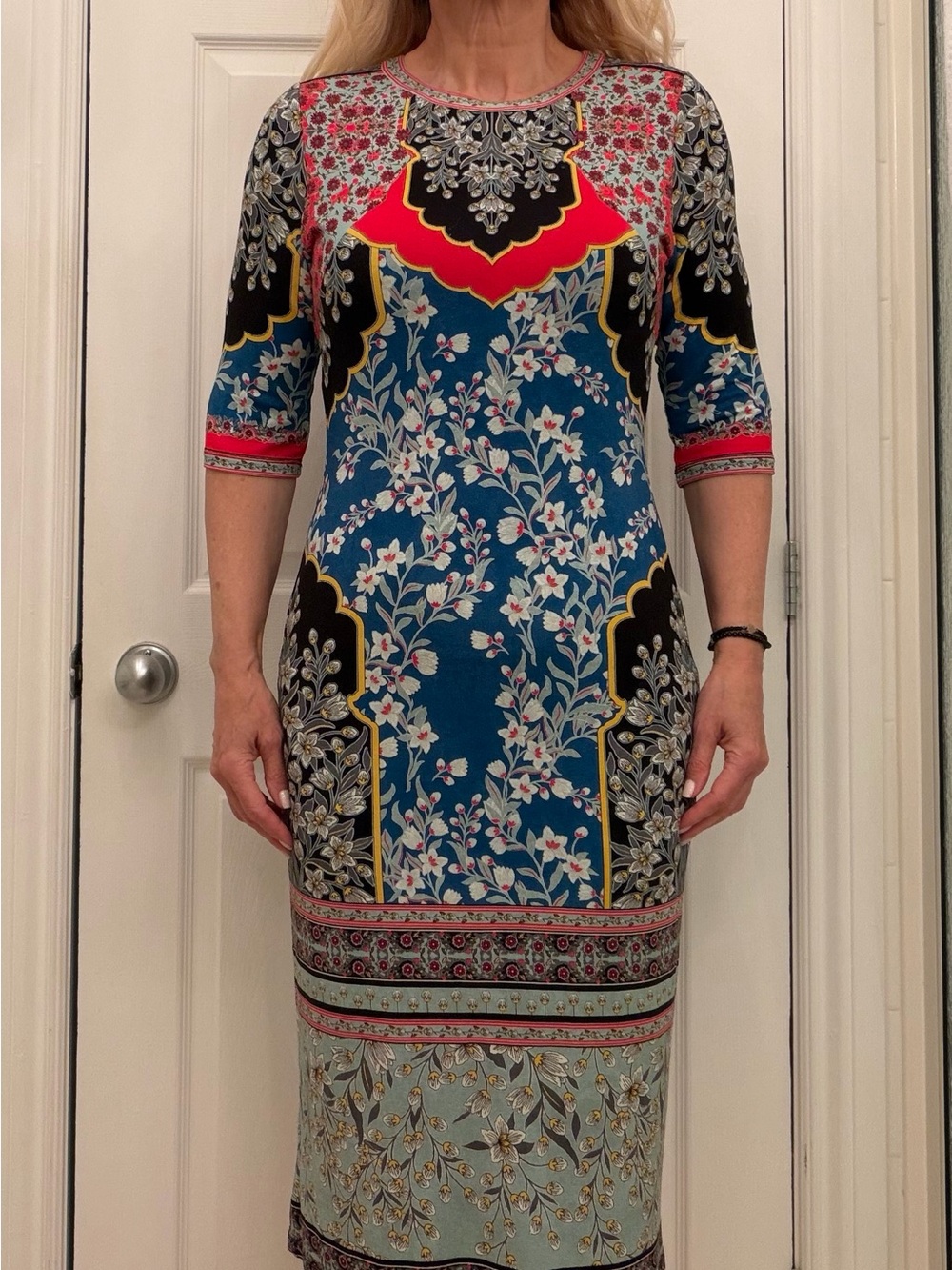 Alice + Olivia Multicolour Floral Midi Dress size 14
